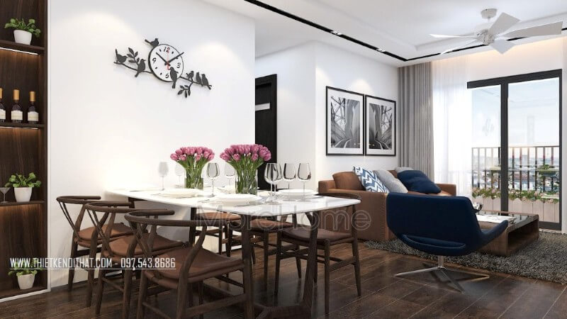 Bộ bàn ghế ăn hiện đại 6 chỗ được làm với chất liệu gỗ tự nhiên cao cấp